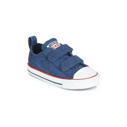 Buty Dziecko Converse CHUCK TAYLOR ALL STAR 2V BROADERIE ANGLIAS OX. Niebieskie trampki dziewczęce Converse, bez wzorów, bez zapięcia. Za 159,20 zł.