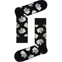 Happy Socks - Skarpetki Jaguar. Czarne skarpetki damskie marki Happy Socks, z bawełny. Za 39,90 zł.