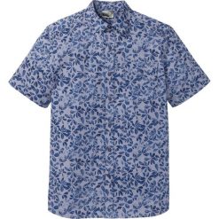 Koszula z krótkim rękawem w kwiaty bonprix niebieski w kwiaty. Niebieskie koszule męskie bonprix, xl, z nadrukiem, bez kołnierzyka, z krótkim rękawem. Za 69,99 zł.