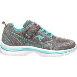Sneakersy "Kanga EV II" w kolorze szaro-turkusowym. Szare trampki dziewczęce KangaROOS, bez wzorów, z gumy, bez zapięcia. W wyprzedaży za 72,95 zł.