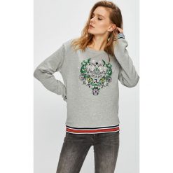 Trussardi Jeans - Bluza. Szare bluzy damskie Trussardi Jeans, s, z nadrukiem, z elastanu, bez rękawów, bez kaptura. W wyprzedaży za 229,90 zł.