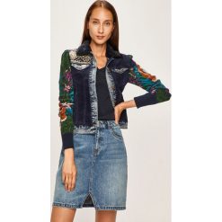 Desigual - Kurtka. Niebieskie kurtki damskie Desigual, bez wzorów, z elastanu, krótkie. Za 599,90 zł.