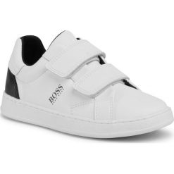 Sneakersy BOSS - J29J15 White 10B. Białe półbuty dziewczęce Boss, na rzepy. Za 389,00 zł.