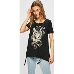 Medicine - Top by Hipner, Tattoo Konwent. Czarne bluzki damskie MEDICINE, s, z nadrukiem, z bawełny, z okrągłym kołnierzem. Za 69,90 zł.