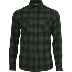 Urban Classics Checked Flannel Shirt Koszula czarny/ciemnozielony. Czarne koszule męskie na spinki marki Urban Classics, xl, z koszulowym kołnierzykiem, z długim rękawem. Za 121,90 zł.