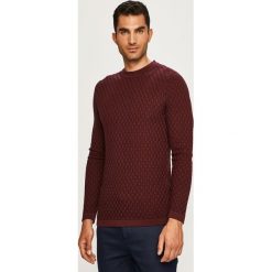 Selected - Sweter. Niebieskie swetry męskie Selected, s, bez wzorów, z bawełny, z okrągłym kołnierzem, bez kaptura. W wyprzedaży za 99,90 zł.