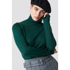 MANGO Sweter Agata - Green. Zielone golfy damskie Mango, z dzianiny. Za 108,95 zł.