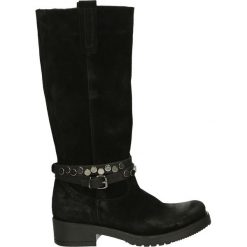 Kozaki - D68 CRO NERO. Czarne buty zimowe damskie Venezia, ze skóry. Za 419,00 zł.
