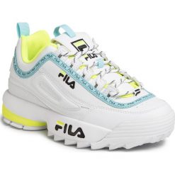 Sneakersy FILA - Disruptor Logo Low Wmn 1010748.92Q White/Black/Neon Lime. Białe półbuty damskie Fila, z materiału. Za 469,00 zł.