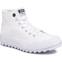 Sneakersy BIG STAR - FF274241 White. Białe półbuty damskie BIG STAR, na co dzień, bez wzorów, z tworzywa sztucznego, retro, bez obcasa, na płaskiej podeszwie, bez zapięcia. Za 129,00 zł.