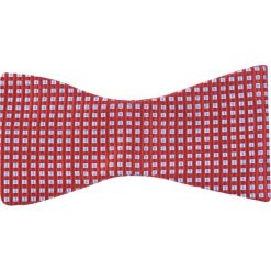 Czerwona mucha wiązana w kwadraty W93. Czerwone muszki męskie Modini Moda Męska, na co dzień, bez wzorów, z tkaniny, eleganckie. W wyprzedaży za 67,50 zł.