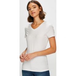Guess Jeans - Top. Szare topy damskie Guess Jeans, l, z aplikacjami, z bawełny. Za 169,90 zł.