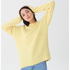 Sweter z wełną - Żółty. Żółte swetry klasyczne damskie marki House, l, z wełny. Za 119,99 zł.