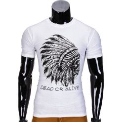 T-SHIRT MĘSKI Z NADRUKIEM S613 - BIAŁY. Białe t-shirty męskie z nadrukiem Ombre Clothing, m. Za 29,00 zł.