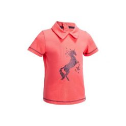 Bluzki dziewczęce: Koszulka polo PL100 baby róż