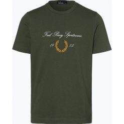 Fred Perry - T-shirt męski, zielony. Zielone t-shirty męskie Fred Perry, xl, z haftami, z dżerseju, sportowe, bez kołnierzyka. Za 399,95 zł.