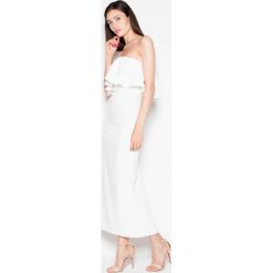 Sukienka hiszpanka maxi kremowy. Białe sukienki damskie N/A, xl, bez wzorów, z elastanu, bez kołnierzyka, bez rękawów, maxi. Za 207,01 zł.