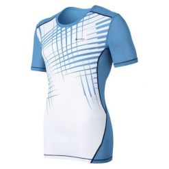 Odlo Koszulka męska Cubic trend biało-niebieska r. L (140762). Niebieskie t-shirty męskie Odlo, m. Za 120,04 zł.