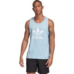 Adidas Originals Trefoil Podkoszulek Niebieski. Niebieskie podkoszulki męskie adidas Originals, s, z nadrukiem, z bawełny, bez kołnierzyka. Za 85,95 zł.