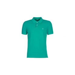 Koszulki polo z krótkim rękawem Benetton MADALO. Zielone koszulki męskie Benetton, s, bez wzorów, z krótkim rękawem. Za 116,10 zł.