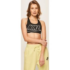 Nike - Biustonosz sportowy. Czarne biustonosze sportowe damskie Nike, s, z nadrukiem, z elastanu, dri-fit (nike). Za 129,90 zł.