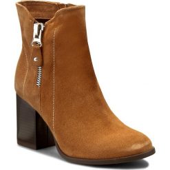 Botki ANN MEX - 7515 10D Rudy. Brązowe botki damskie skórzane marki OLAIAN, na średnim obcasie. W wyprzedaży za 269,00 zł.