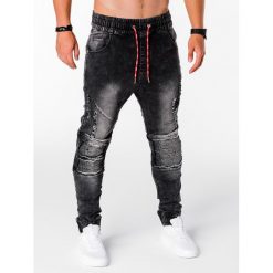 SPODNIE MĘSKIE JOGGERY P676 - CZARNE. Czarne joggery męskie Ombre Clothing, z bawełny. Za 89,00 zł.