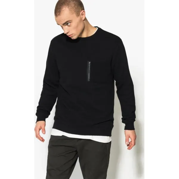 Confront Bluza Hop , czarny, rozmiar L. Czarne bluzy męskie Confront, m, bez wzorów, z bawełny, eleganckie, z klasycznym kołnierzykiem, bez rękawów, bez kaptura. W wyprzedaży za 59,99 zł.