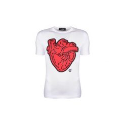 T-shirty z krótkim rękawem Dsquared S74GD0336. Białe t-shirty męskie Dsquared, s, bez wzorów, bez kołnierzyka, krótkie. Za 489,00 zł.