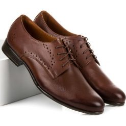 Buty wizytowe męskie: BRĄZOWE ELEGANCKIE BUTY