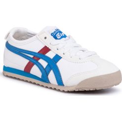 Sneakersy ONITSUKA TIGER - Mexico 66 Ps White/Mid Blue 0142. Białe trampki chłopięce Onitsuka Tiger, bez wzorów, ze skóry ekologicznej, na sznurówki. Za 229,00 zł.