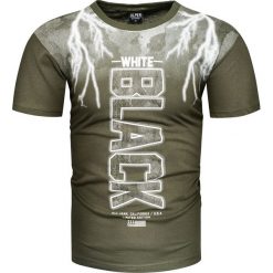 Koszulka męska t-shirt z nadrukiem zielony Recea. Zielone koszulki męskie Recea, xl, z nadrukiem, z bawełny, klasyczne, z klasycznym kołnierzykiem. Za 19,99 zł.
