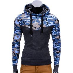 Bluzy męskie: BLUZA MĘSKA Z KAPTUREM B670 - NIEBIESKA
