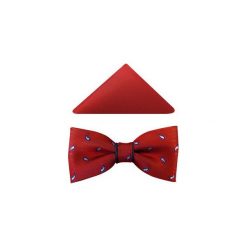 Czerwono-granatowa mucha we wzór paisley A59. Czerwone muszki męskie Modini Moda Męska, na co dzień, bez wzorów, z tkaniny, eleganckie. Za 49,50 zł.