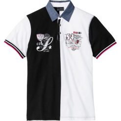 Shirt polo "colorblocking" Regular Fit bonprix czarno-biały. Czarne koszulki męskie bonprix, s, z aplikacjami, bez rękawów. Za 74,99 zł.