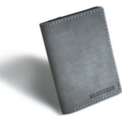 Skórzany cienki portfel slim wallet z bilonówką BRODRENE SW04 szary - Szary. Szare portfele męskie Brødrene, bez wzorów, ze skóry. Za 99,99 zł.