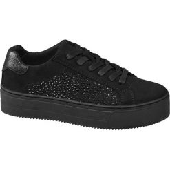 Sneakersy damskie Graceland czarne. Czarne sneakersy damskie marki Graceland, w kolorowe wzory, z materiału. Za 119,90 zł.