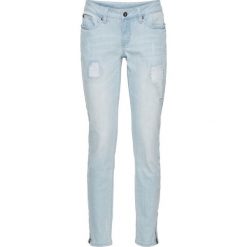 Dżinsy Skinny z zamkami bonprix jasnoniebieski "bleached". Niebieskie jeansy damskie marki House, z jeansu. Za 99,99 zł.
