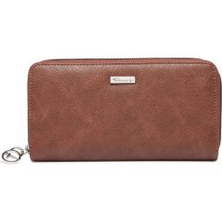 Tamaris portfel damski Mabou Big Zip Around Wallet 7224192, brązowy. Pomarańczowe portfele damskie Tamaris, bez wzorów, ze skóry. Za 189,00 zł.