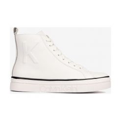 Calvin Klein Katrice Tenisówki Biały. Białe trampki i tenisówki damskie Calvin Klein, bez wzorów, ze skóry, na sznurówki. Za 593,95 zł.