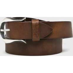 Mustang - Pasek skórzany. Pomarańczowe paski męskie Mustang, w paski, ze skóry. W wyprzedaży za 89,90 zł.