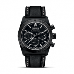 ZEGAREK TUDOR FASTRIDER BLACK SHIELD 42000CN STRAP BLACK INDEX W. Czarne zegarki męskie marki TUDOR, ze stali. Za 20390,00 zł.