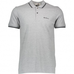 Koszulka polo w kolorze szarym. Szare koszulki polo marki Ben Sherman, m, z haftami, z bawełny. W wyprzedaży za 108,95 zł.