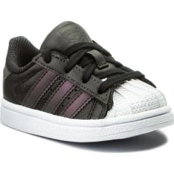 Buty adidas - Superstar I CQ2854 Cblack/Cblack/Ftwwht. Czarne półbuty dziewczęce Adidas, na sznurówki. W wyprzedaży za 179,00 zł.