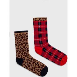 Tommy Hilfiger - Skarpetki (2 pack). Brązowe skarpetki damskie TOMMY HILFIGER, bez wzorów, z elastanu. Za 49,90 zł.
