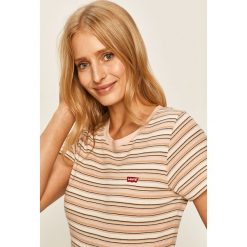 Levi's - T-shirt. Białe bluzki damskie Levi's®, s, bez wzorów, z bawełny, casualowe, z okrągłym kołnierzem, z krótkim rękawem. Za 129,90 zł.