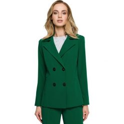 Żakiet dwurzędowy - zielony. Zielone żakiety damskie Style, s, bez wzorów, z elastanu. Za 219,00 zł.