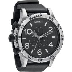 Biżuteria i zegarki męskie: Zegarek męski Antique Silver Black Nixon 51-30 Chrono leather A1241479