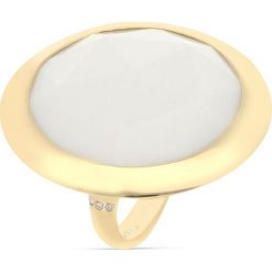 Wyjątkowy Pierścionek Złoty - złoto 750, Brylant 0,06ct,opal. Żółte pierścionki damskie W.KRUK, z brylantem, złote. Za 15990,00 zł.