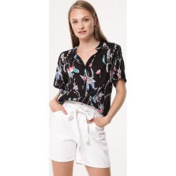 Czarna Koszula Gem. Czarne bluzki damskie Born2be, xl, w kwiaty, z bawełny, klasyczne. Za 44,99 zł.